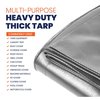 Tarpco Safety 70 ft L x 0.5 mm H x 50 ft W Heavy Duty 10 Mil Tarp, Silver/Black, Polyethylene TS-151-50X70